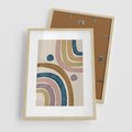Plakat w ramie 50x70 - Kształtujące Inspiracje - abstrakcyjne tęcze, kompozycja - rama drewno