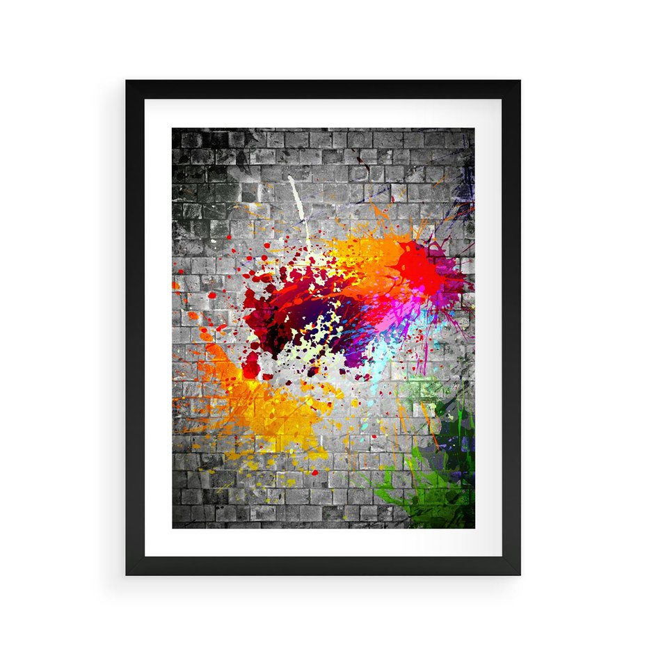 Plakat w ramie 40x50 - Ekspresja Graffiti - farba, graffiti - rama czarna