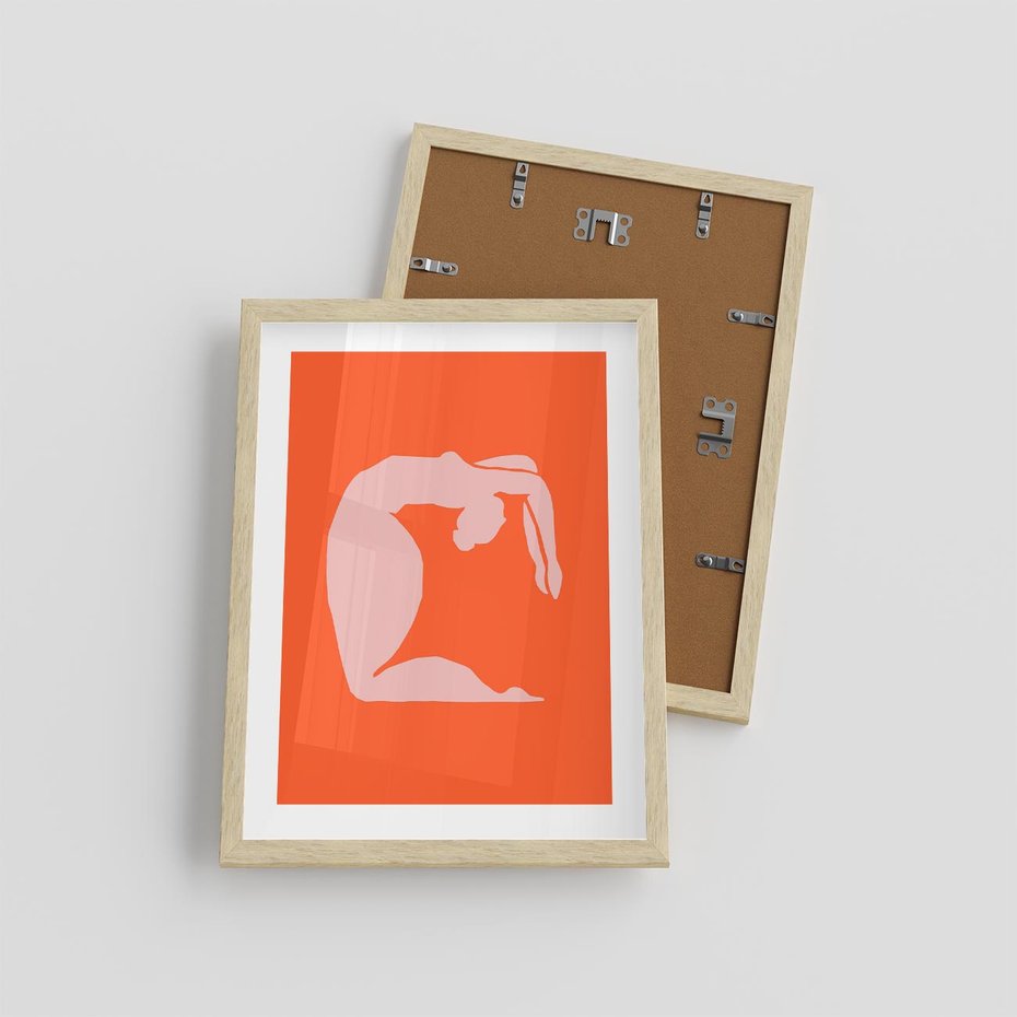 Plakat w ramie 30x40 - Antyczna Godzina - abstrakcja, kobieca sylwetka - rama drewno