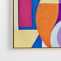 Obraz w ramie 80x80 - Migotliwe Impulsy Dźwięku - różne geometryczne formy, koła - rama drewno