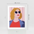 Plakat w ramie 40x50 - Kobieca Ekspresja - nowoczesny plakat, styl retro - rama biała
