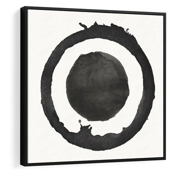 Obraz w ramie 50x50 - Harmonijne Emocje - abstrakcyjne plamy okręgi, akwarelowe - rama czarna