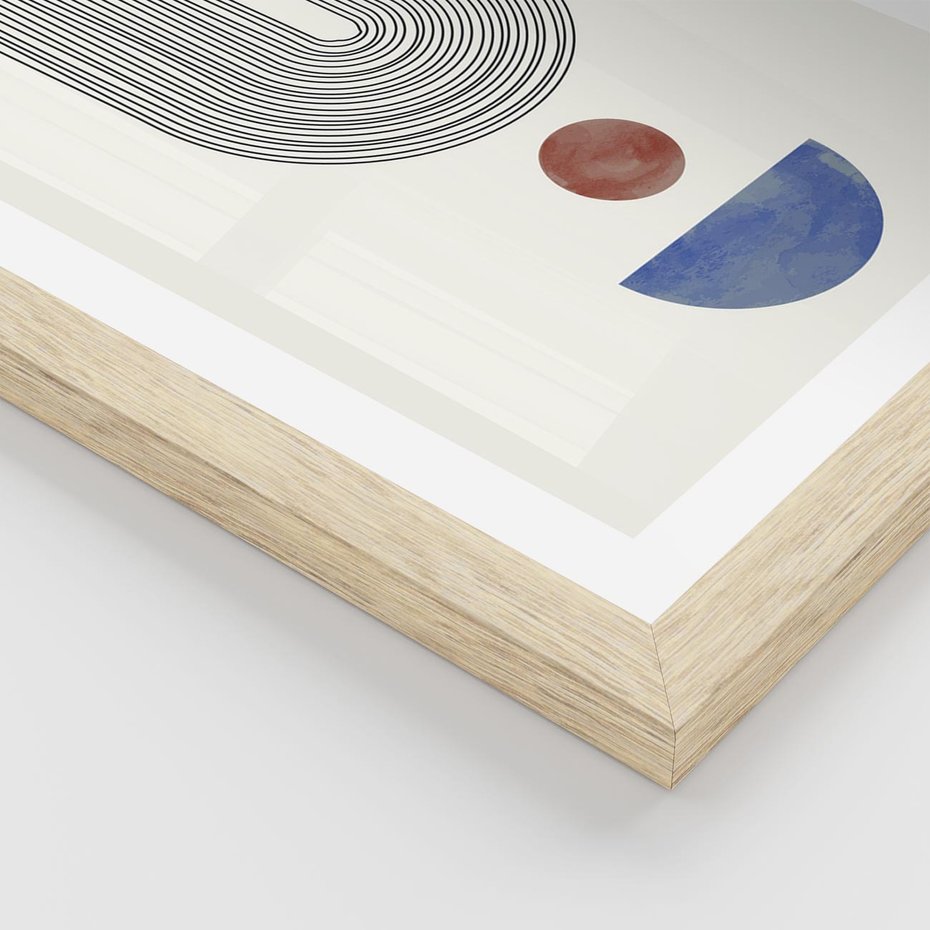 Plakat w ramie 30x40 - Rozplątane Wibracje - nowoczesny plakat, styl midcentury - rama drewno