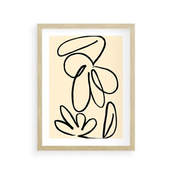Plakat w ramie 30x40 - Złamane Granice - abstrakcyjna sztuka, przypominająca kwiat - rama drewno