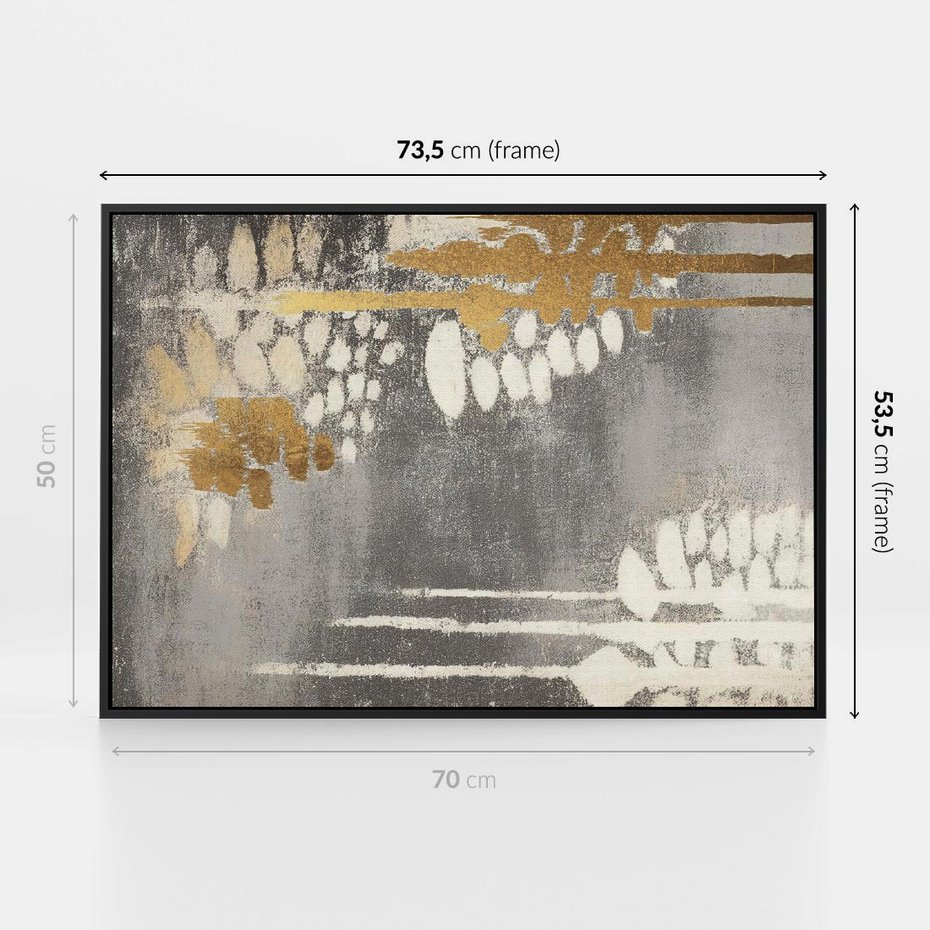 Obraz w ramie 70x50 - Malowane impresje zmysłów - abstrakcyjne plamy, linie - rama czarna