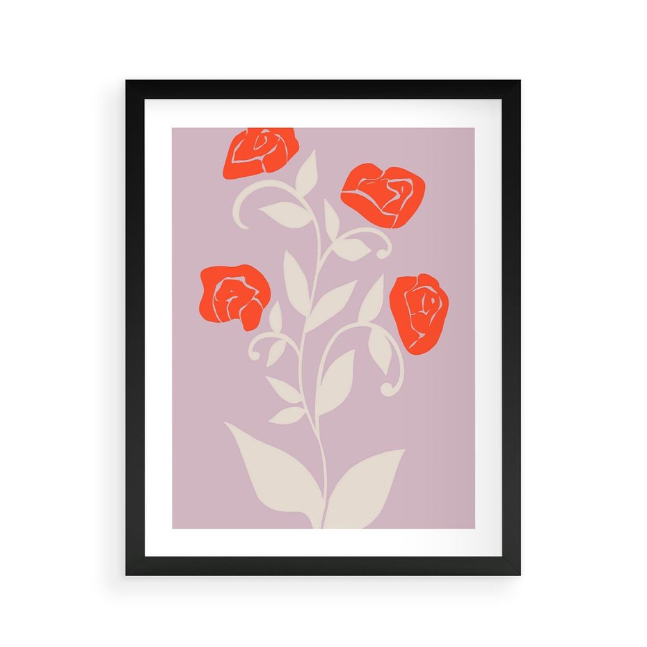 Plakat w ramie 40x50 - Migotliwe Widzenie Kwiatów - nowoczesny plakat, roślinne motywy - rama czarna