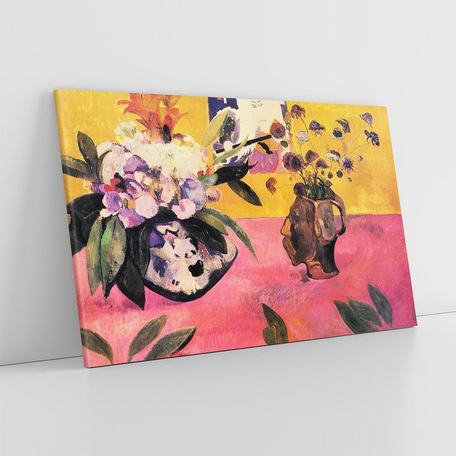 Obraz na płótnie 70x50 - Still Life with Head-Shaped Vase and Japanese Woodcut 1889, Paul Gauguin - Reprodukcja - reprodukcja, obraz na płótnie