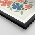 Plakat w ramie 50x70 - Kolorowe Pasmo - kwiaty, nowoczesna abstrakcja - rama czarna