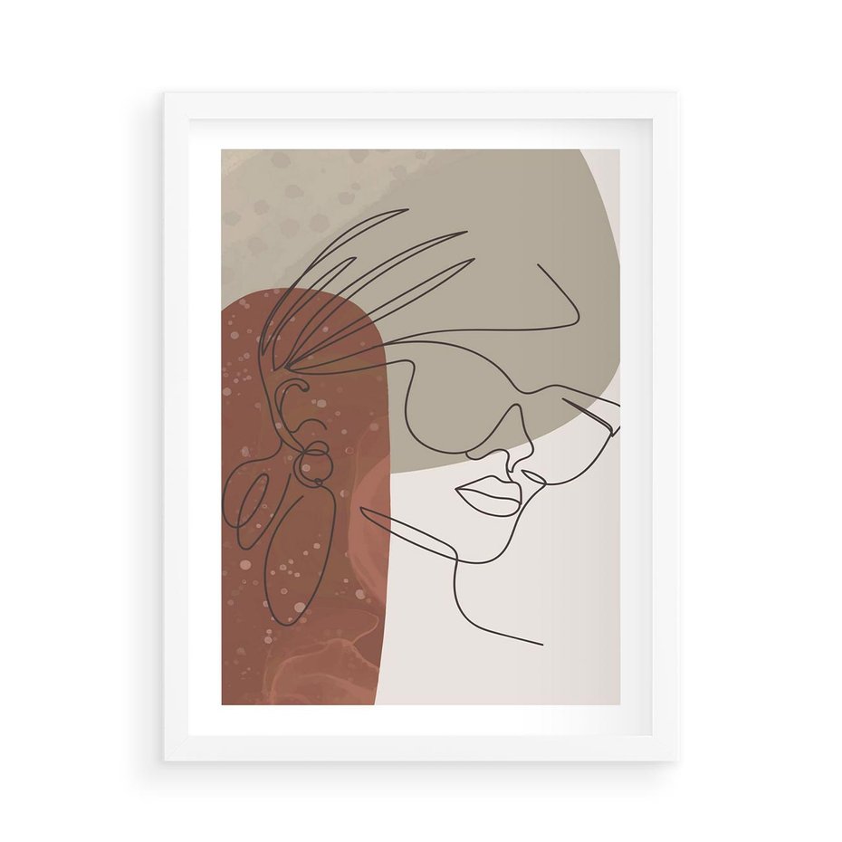 Plakat w ramie 50x70 - Kreatywność na Tle Plam - abstrakcyjna grafika, plamy - rama biała