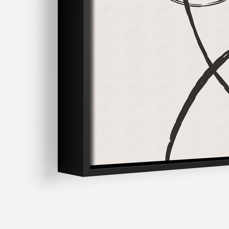 Obraz w ramie 70x100 - Zaklęte Linie - abstrakcyjne szkicowane linie, minimalizm - rama czarna