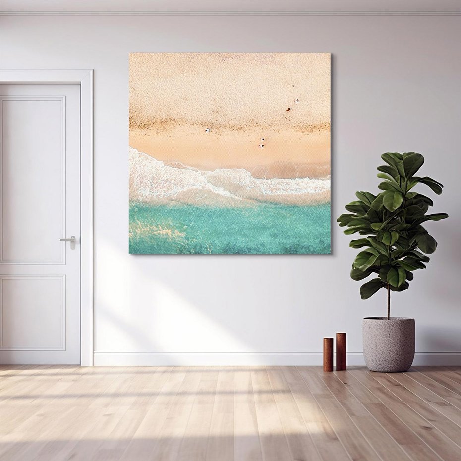 Obraz na płótnie 50x50 - Oczy turkusu - fotografia, plaża