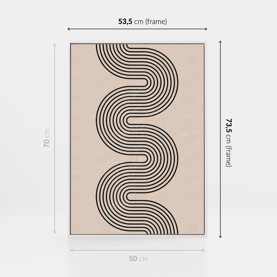 Obraz w ramie 50x70 - Bezgraniczne Odbicia - abstrakcyjne linie, geometria - rama biała