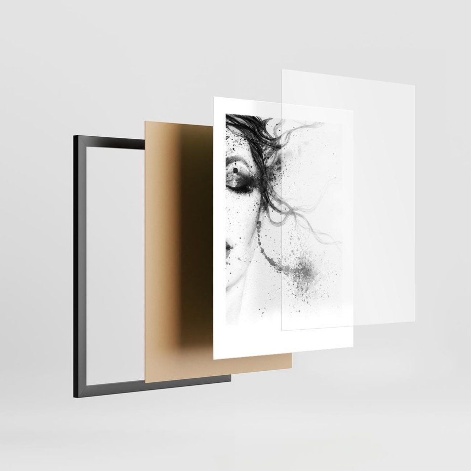 Plakat w ramie 30x40 - Eksplozja Kolorów - akwarela, abstrakcja - rama czarna