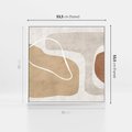 Obraz w ramie 50x50 - Beżowa Harmonia - abstrakcyjne, nieregularne plamy - rama biała