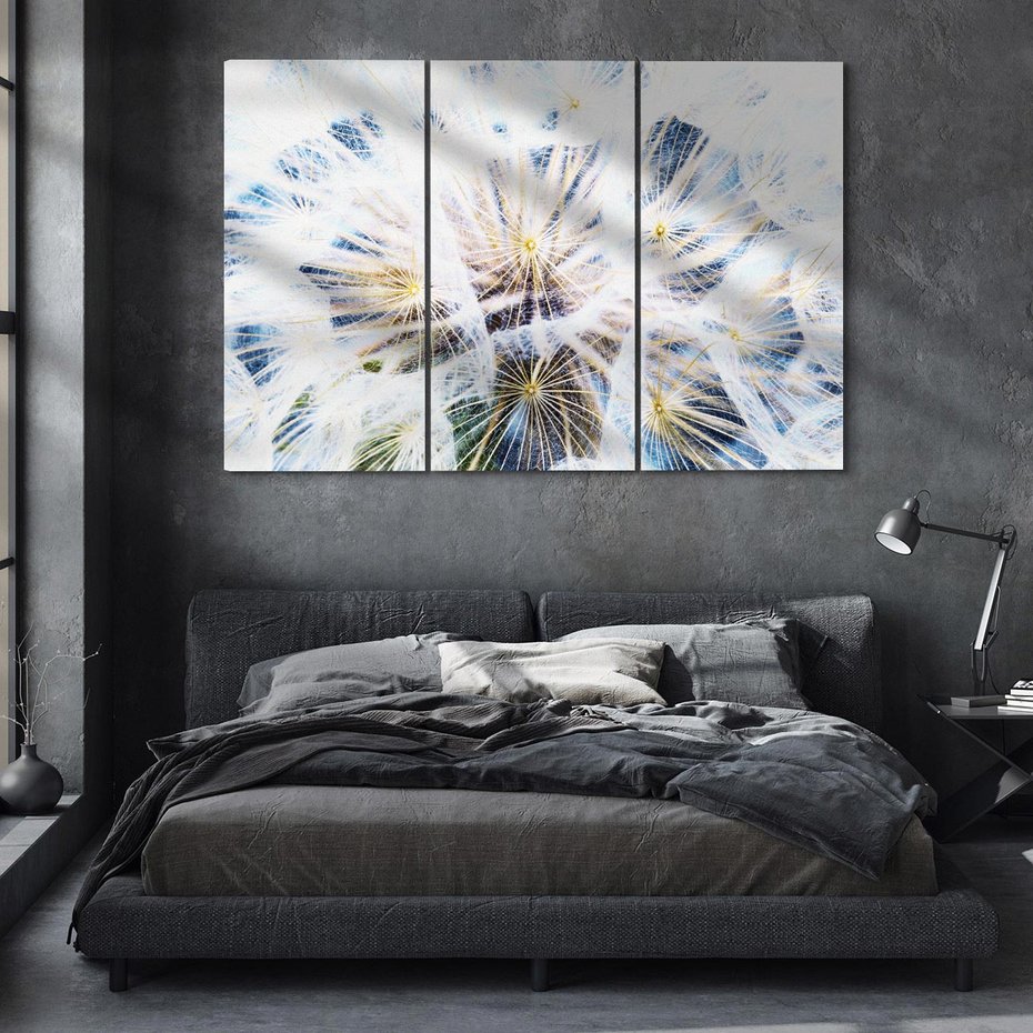 Obraz na płótnie 120x80 - marzenia w locie - dmuchawce, dmuchawiec