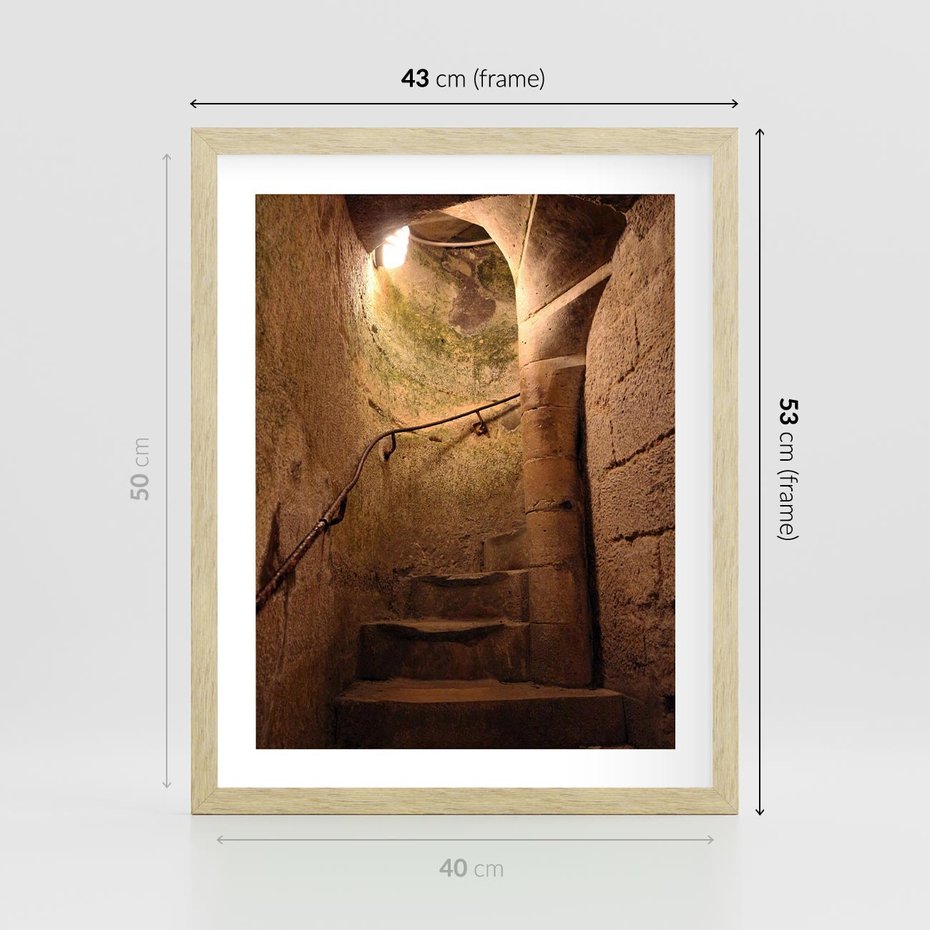 Plakat w ramie 40x50 - Perspektywa uliczki - uliczka, perspektywa - rama drewno