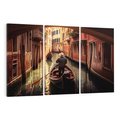 Obraz na płótnie 120x80 - Spokojna Wenecja - gondolier w gondoli, kanały Wenecji
