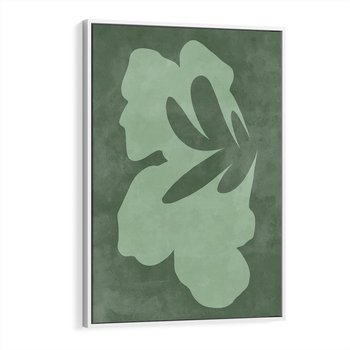 Obraz w ramie 70x100 - Kształty Zieleni - abstrakcyjny kształt, zielony plakat - rama biała