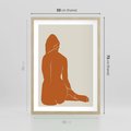 Plakat w ramie 50x70 - Kobieca Sylwetka w Stylu Modernistycznym - modernistyczny pakat, kobieca sylwetka - rama drewno