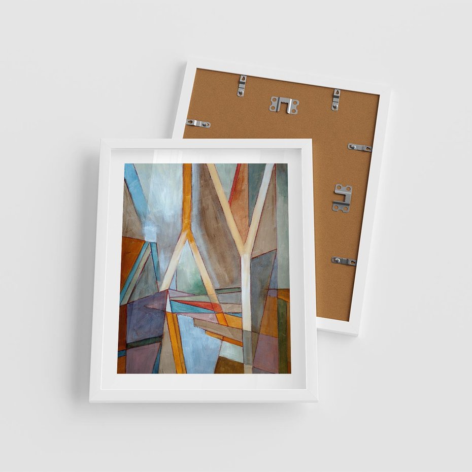 Plakat w ramie 40x50 - Geometria abstrakcji - abstrakcja, geometria - rama biała