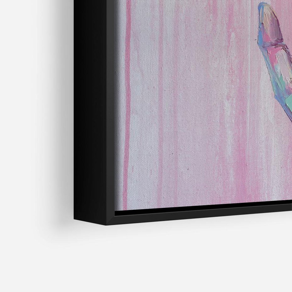 Obraz w ramie 100x70 - Splecione - obraz olejny, pastelowe kolory - rama czarna