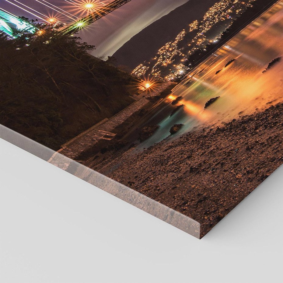 Obraz na płótnie 100x70 - Most nocą w Kanadzie - Kanada, most