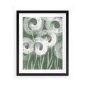 Plakat w ramie 40x50 - Spokojne Plamy Natury - zielony plakat, roślinne motywy - rama czarna