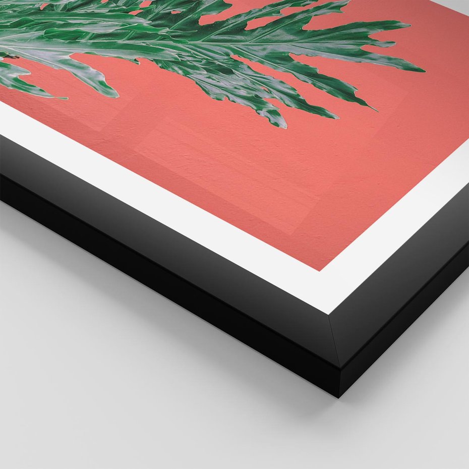 Plakat w ramie 30x40 - Energetyczna Eksplozja Natury - liście, kolor - rama czarna