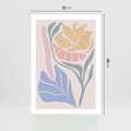 Plakat bez ramy 21x30 - Kwiatowe Granice Kształtów - nowoczesny plakat, kwiaty w pastelowych kolorach