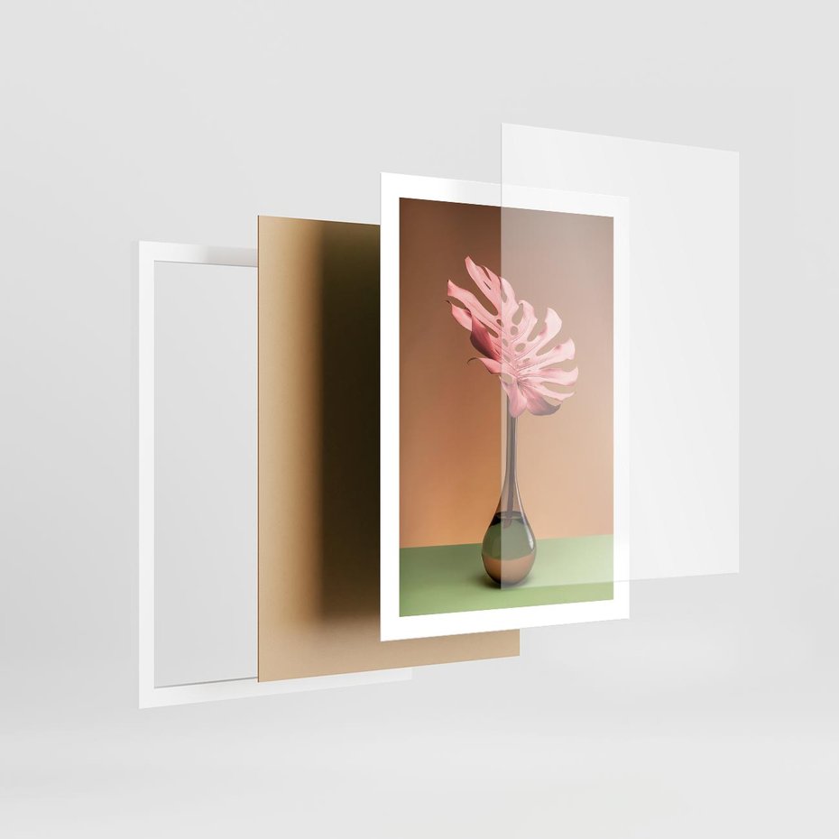 Plakat w ramie 50x70 - Wyjątkowy monstera - monstera, liść - rama biała