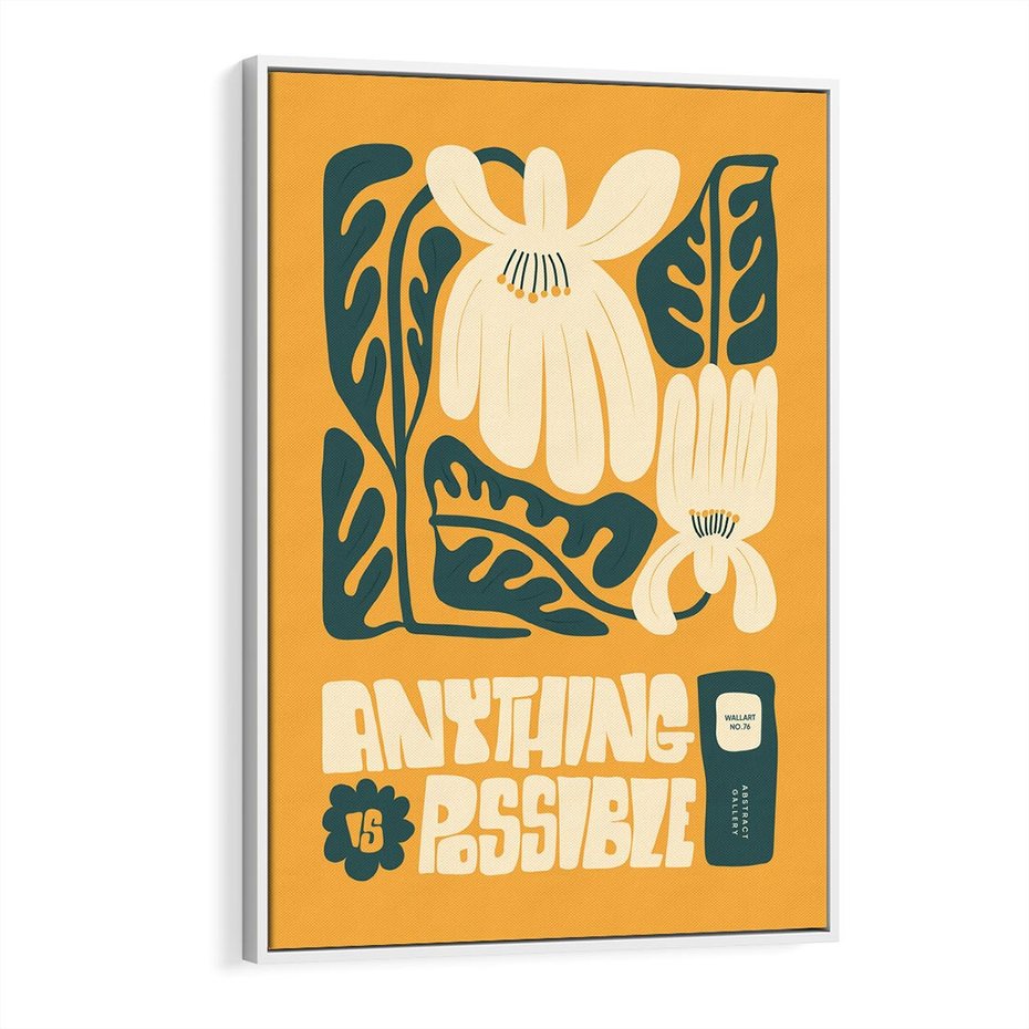 Obraz w ramie 80x120 - Impulsy Harmonii - kwiaty, nowoczesny plakat - rama biała