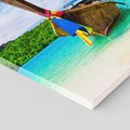 Obraz na płótnie 120x80 - Rajska Plaża Tajlandii: Spotkanie z Naturą - Tajlandia, łódź