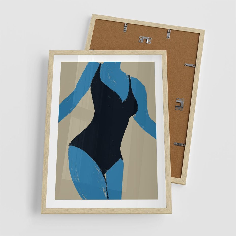 Plakat w ramie 50x70 - Zaklęta Kompozycja - abstrakcyjny plakat, nowoczesna sztuka - rama drewno