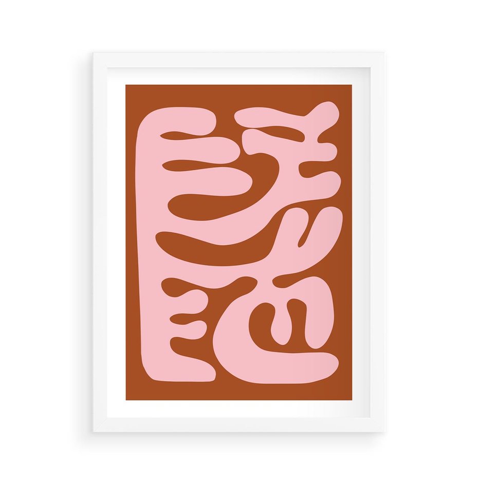 Plakat w ramie 50x70 - Migotliwe Boho Marzenia - abstrakcyjny obraz, plakat - rama biała