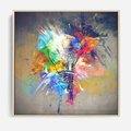 Obraz w ramie 50x50 - Kolory Kreatywnej Koncepcji - abstrakcyjna grafika, szkic żarówki - rama drewno
