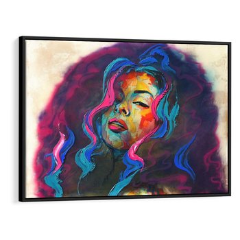 Obraz w ramie 70x50 - Bujna Ekspresja - grafika komputerowa, przypomina obraz olejny - rama czarna