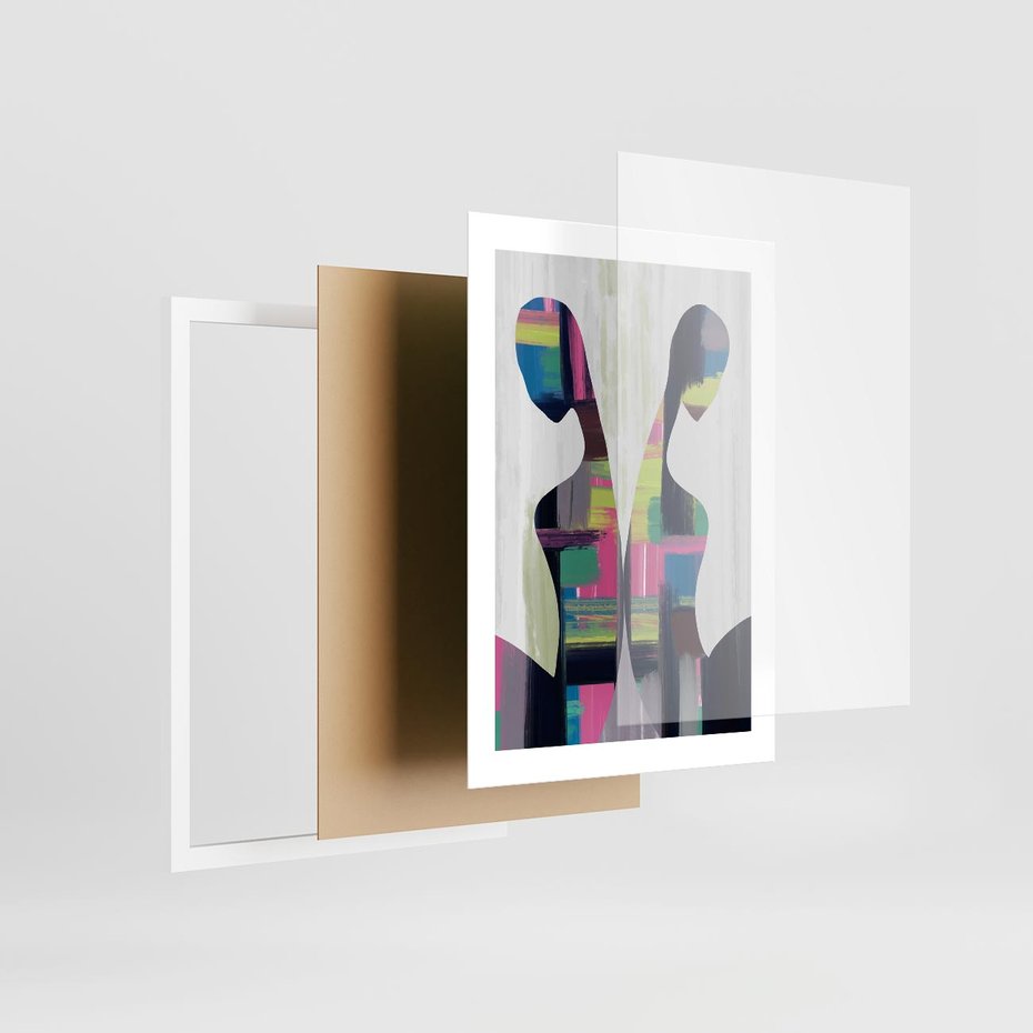 Plakat w ramie 30x40 - Nowa Era - abstrakcyjny plakat, nowoczesna sztuka - rama biała