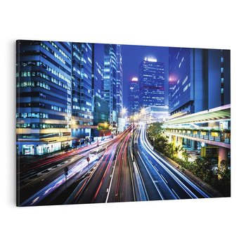 Obraz na płótnie 120x80 - Nocne Światła Miasta - noc, miasto