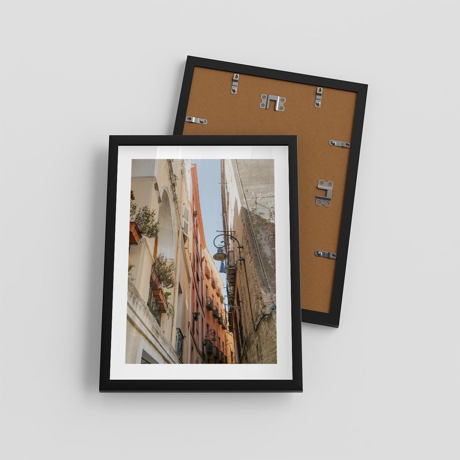 Plakat w ramie 30x40 - Włoskie uroki - włoskie, uliczki - rama czarna