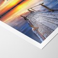 Plakat bez ramy 21x30 - Zachód słońca na pomostcie - pomost, zachód