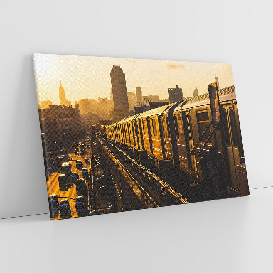 Obraz na płótnie 120x80 - Podróż Podziemna: Pociąg i Metro - pociąg, metro