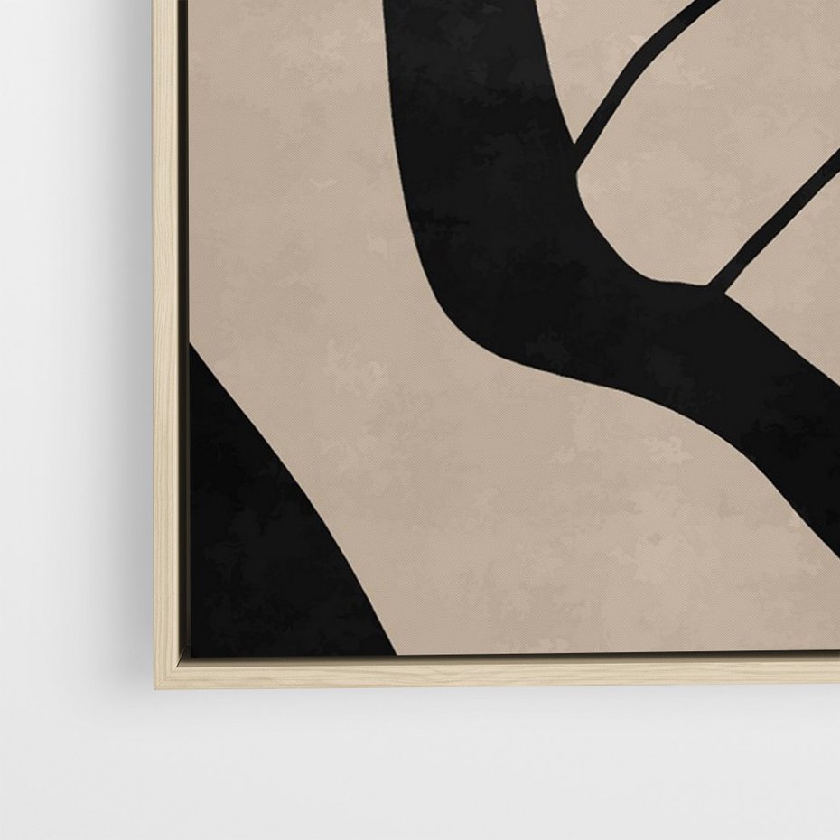 Obraz w ramie 50x70 - Obce Wariacje - abstrakcyjne linie, mroczny plakat - rama drewno