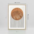 Plakat w ramie 50x70 - Konturem Kształtowane - koło, boho styl - rama drewno