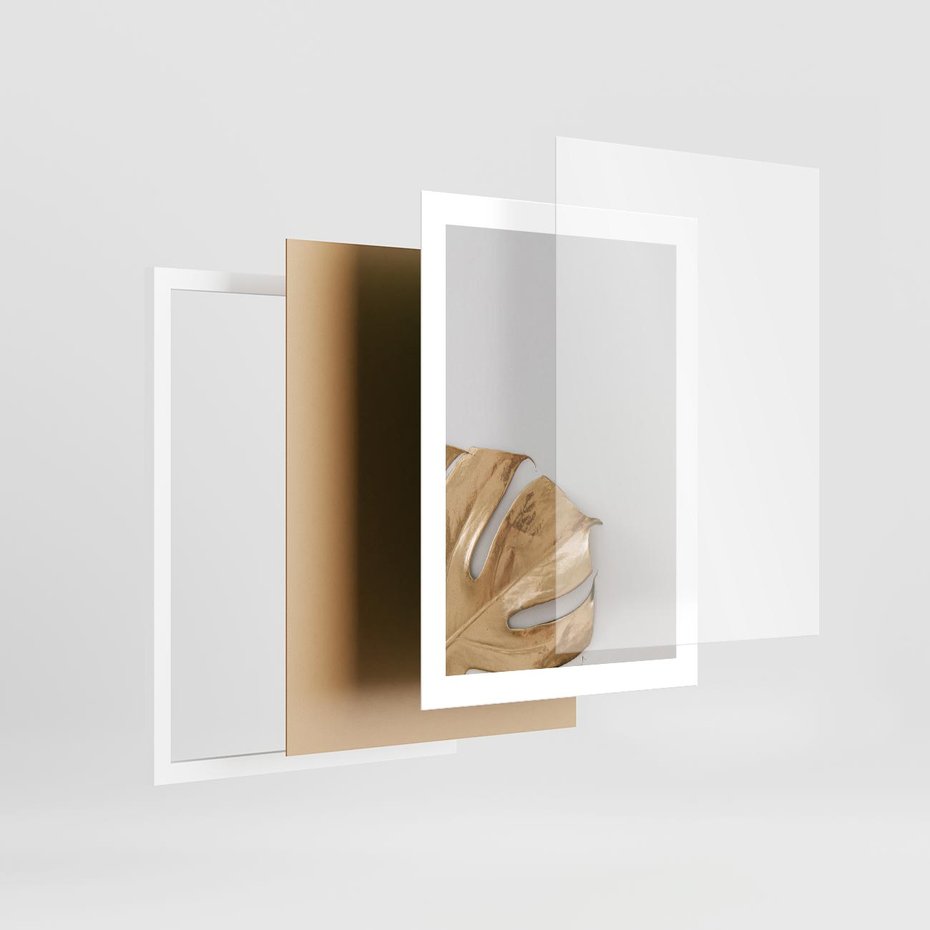 Plakat w ramie 30x40 - Natury Szlachetność - złote, liście - rama biała