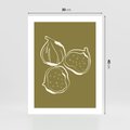 Plakat bez ramy 30x40 - Podróżne Barwy - figi, minimalistyczny styl