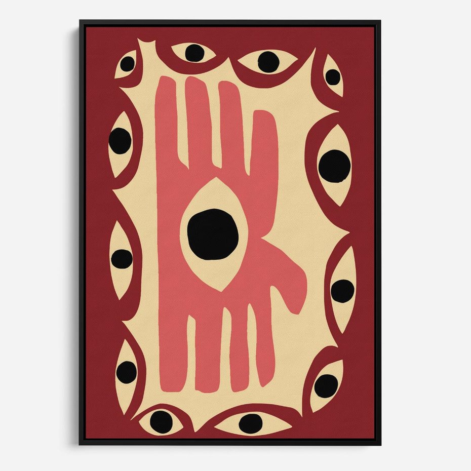 Obraz w ramie 70x100 - Migotliwe Kształty - abstrakcyjny obraz, boho styl - rama czarna