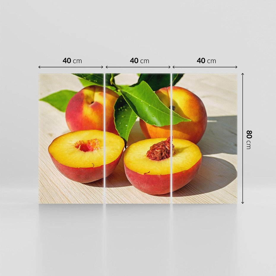 Obraz na płótnie 120x80 - Brzoskwinie Delikatny Urok - brzoskwinie, owoce