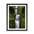 Plakat w ramie 50x70 - Siła i Urok Natury - wodospad, las - rama czarna