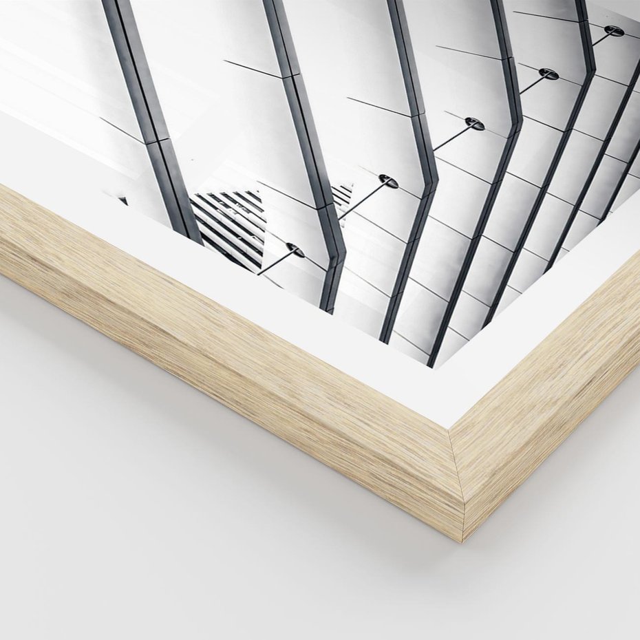 Plakat w ramie 50x70 - Czarno-Biała Fotografia Architektury - nowoczesna architektura, bialo czarny - rama drewno