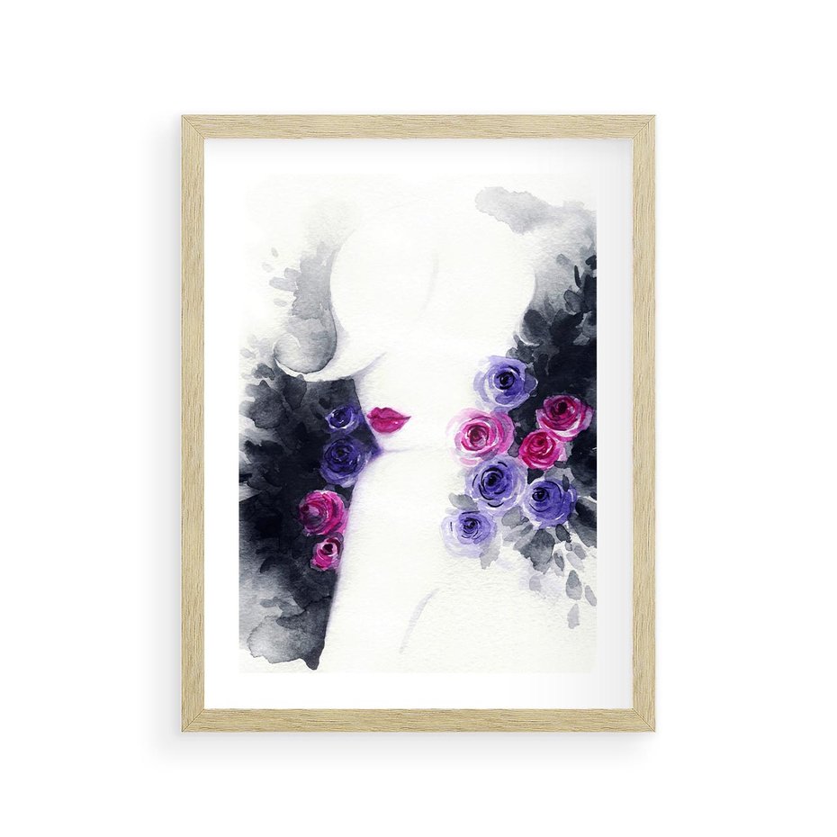 Plakat w ramie 30x40 - Urok osobowości - kobieta, portret - rama drewno